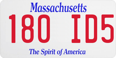 MA license plate 180ID5