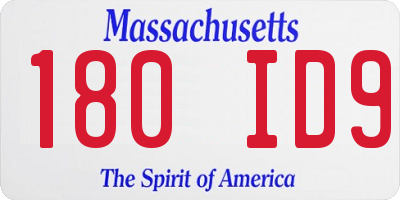 MA license plate 180ID9