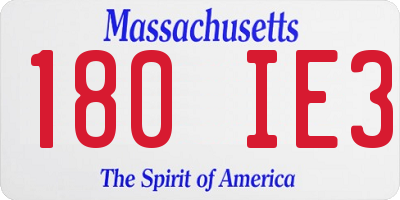 MA license plate 180IE3