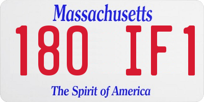 MA license plate 180IF1
