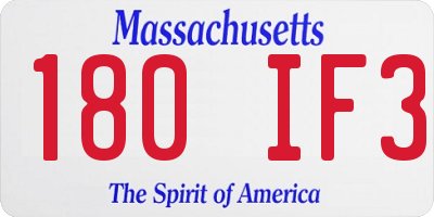 MA license plate 180IF3