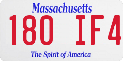 MA license plate 180IF4
