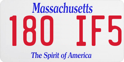 MA license plate 180IF5