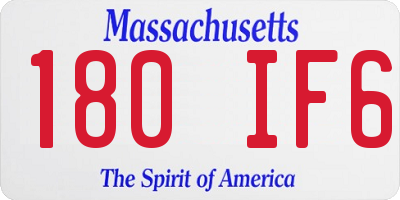 MA license plate 180IF6