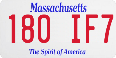 MA license plate 180IF7
