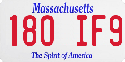 MA license plate 180IF9