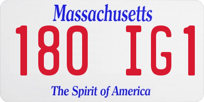 MA license plate 180IG1