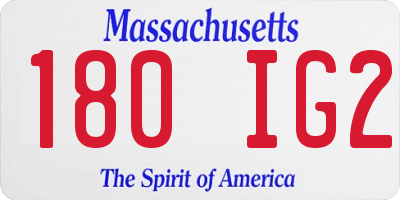 MA license plate 180IG2