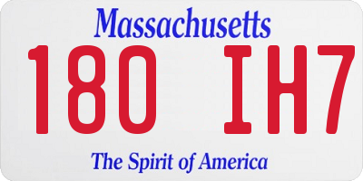 MA license plate 180IH7
