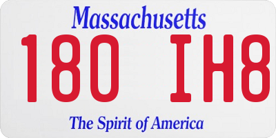 MA license plate 180IH8