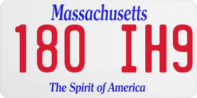 MA license plate 180IH9