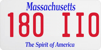 MA license plate 180II0
