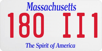 MA license plate 180II1