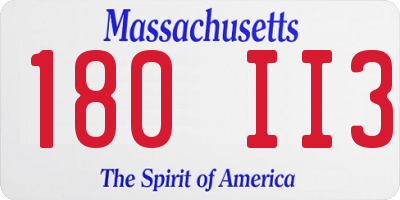 MA license plate 180II3