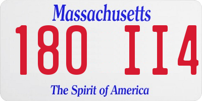 MA license plate 180II4