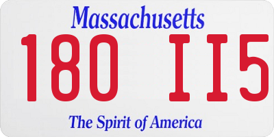 MA license plate 180II5