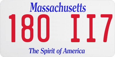 MA license plate 180II7