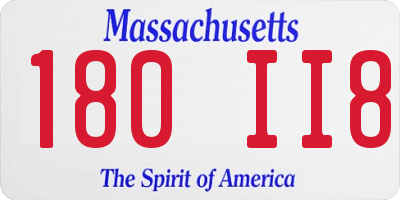 MA license plate 180II8