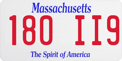 MA license plate 180II9