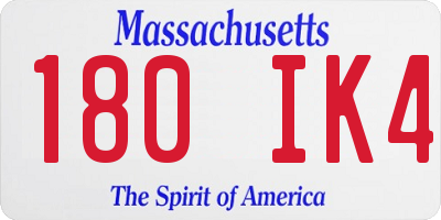 MA license plate 180IK4