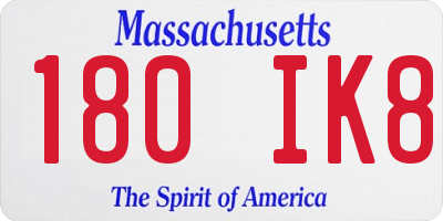 MA license plate 180IK8