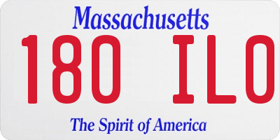 MA license plate 180IL0