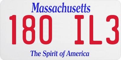 MA license plate 180IL3