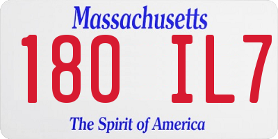 MA license plate 180IL7