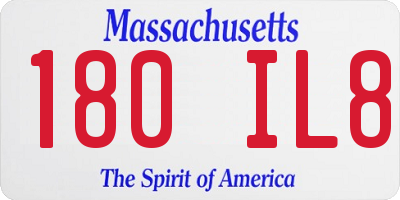 MA license plate 180IL8