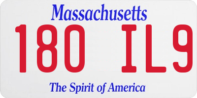 MA license plate 180IL9