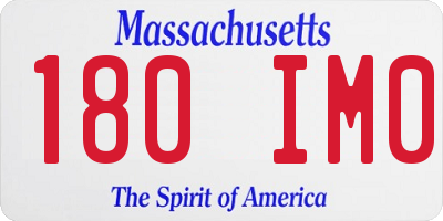 MA license plate 180IM0