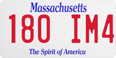 MA license plate 180IM4