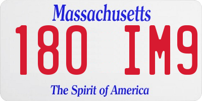 MA license plate 180IM9