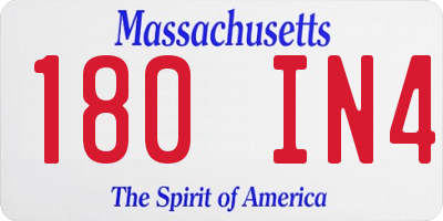 MA license plate 180IN4