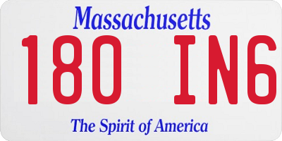 MA license plate 180IN6