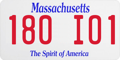 MA license plate 180IO1