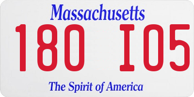 MA license plate 180IO5