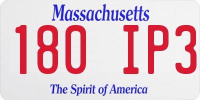 MA license plate 180IP3