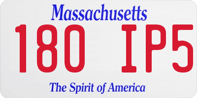 MA license plate 180IP5