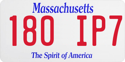 MA license plate 180IP7