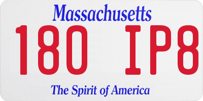 MA license plate 180IP8