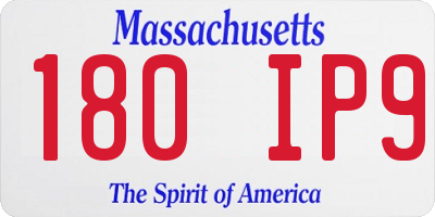 MA license plate 180IP9