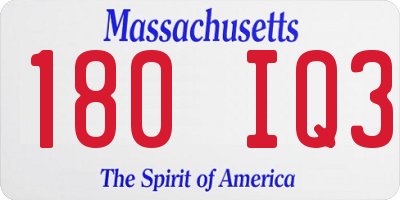 MA license plate 180IQ3