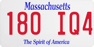 MA license plate 180IQ4