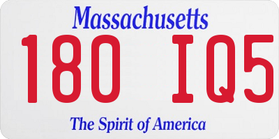 MA license plate 180IQ5