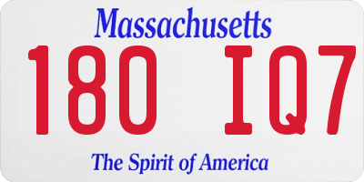 MA license plate 180IQ7