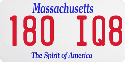 MA license plate 180IQ8