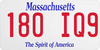 MA license plate 180IQ9