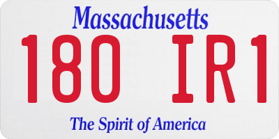 MA license plate 180IR1