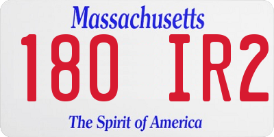 MA license plate 180IR2